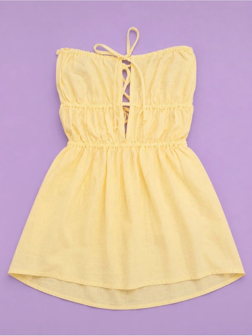 Target Girls Yellow Strapless Tie-Back Dress